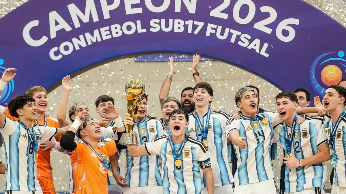 Argentina se consagra tricampeón en el Sudamericano Sub-17 de futsal tras vencer a Brasil.