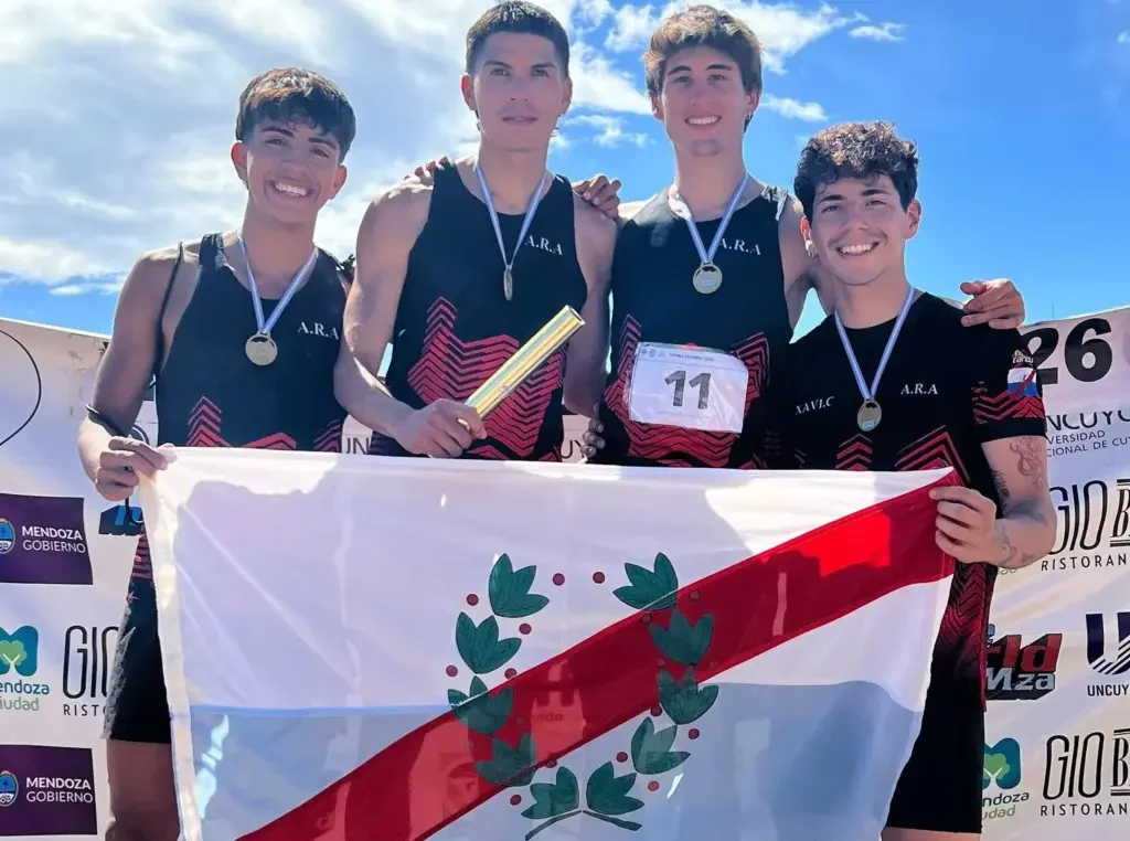 Atletas riojanos destacan en Mendoza con un récord en relevos 4 x 100 metros