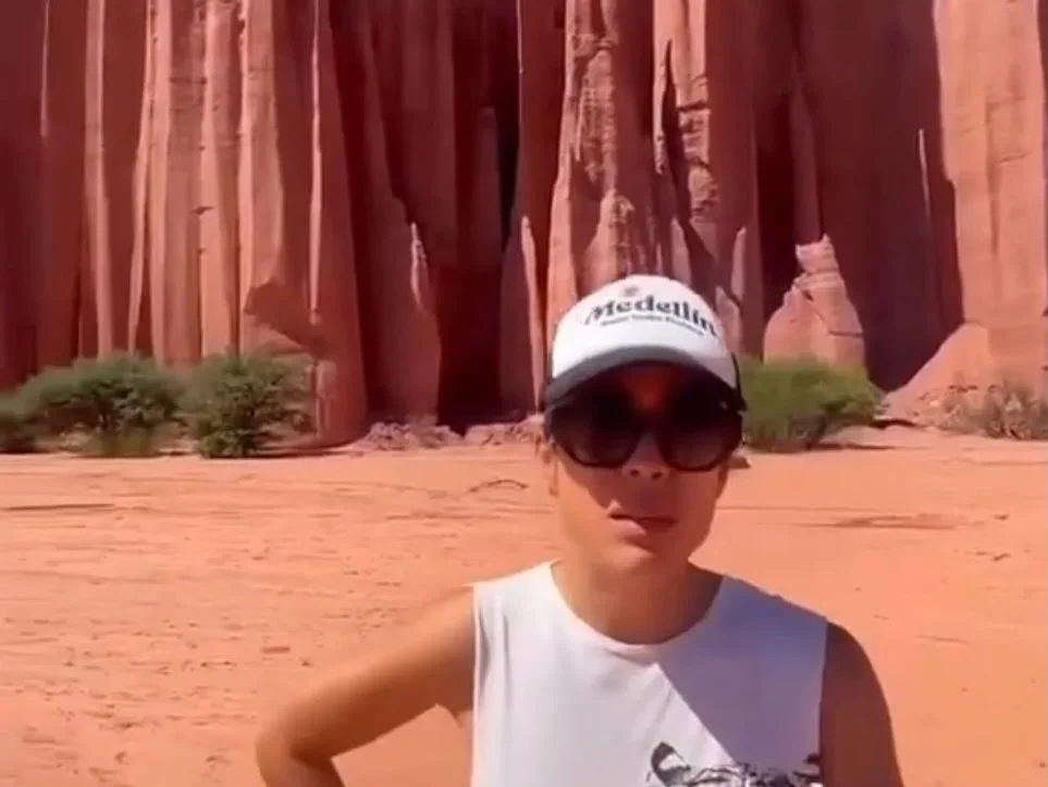 Carolina Ramírez cautivó a los visitantes en su paso por el Parque Nacional Talampaya