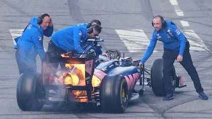 Colapinto brilla en Buenos Aires, pero su auto se incendia en pleno evento