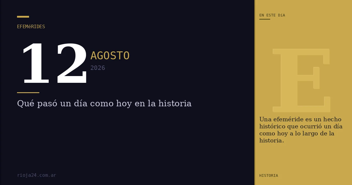 Efemérides del 12 de agosto de 2026: ¿Qué pasó un día como hoy?