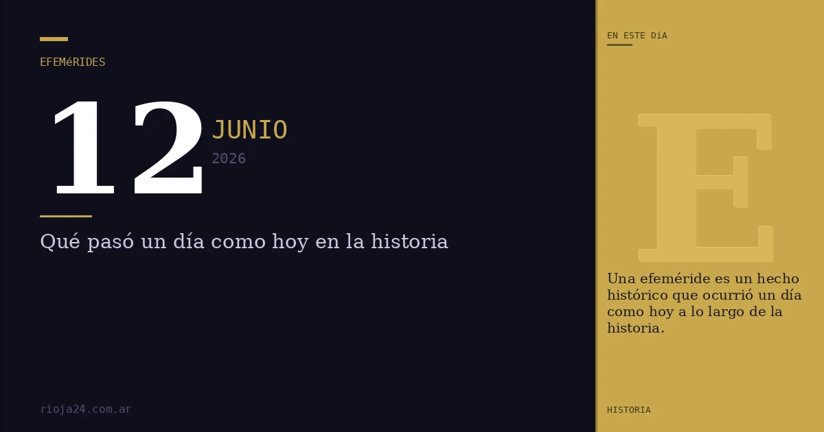 Efemérides del 12 de junio de 2026: ¿Qué pasó un día como hoy?
