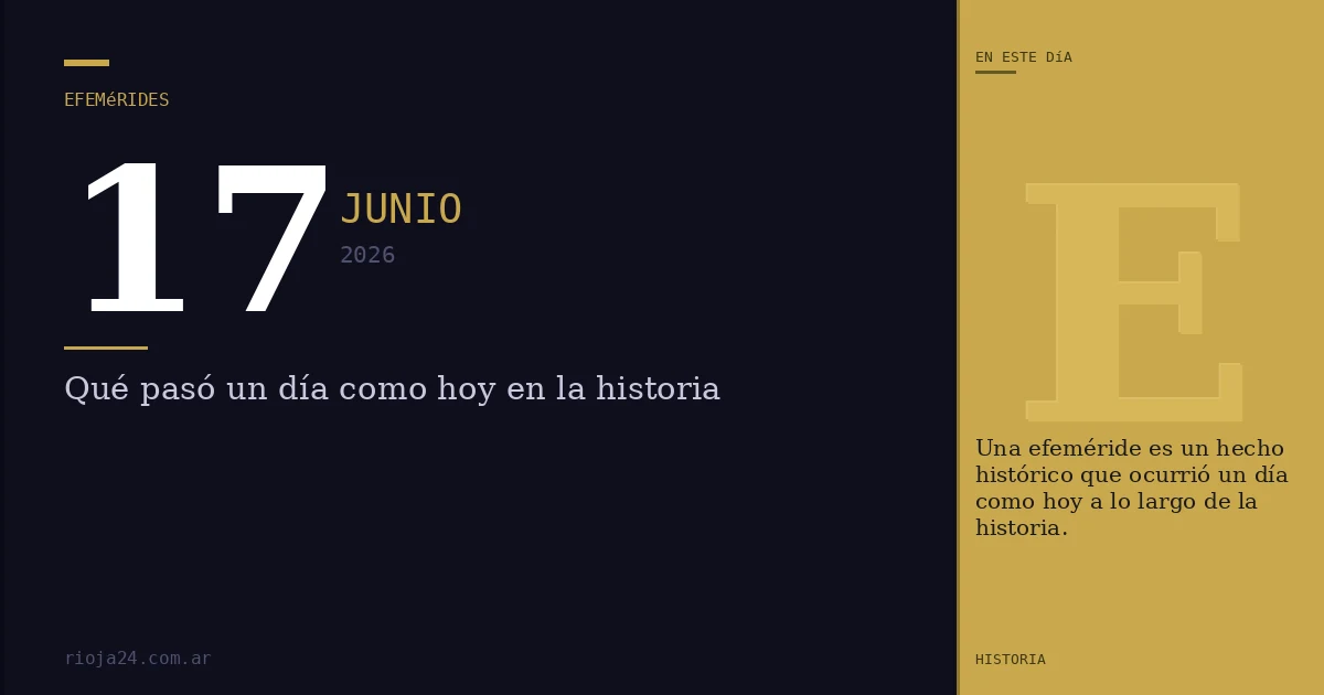 Efemérides del 17 de junio de 2026: ¿Qué pasó un día como hoy?