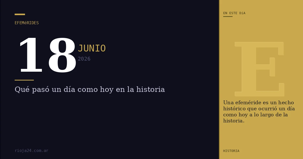 Efemérides del 18 de junio de 2026: ¿Qué pasó un día como hoy?