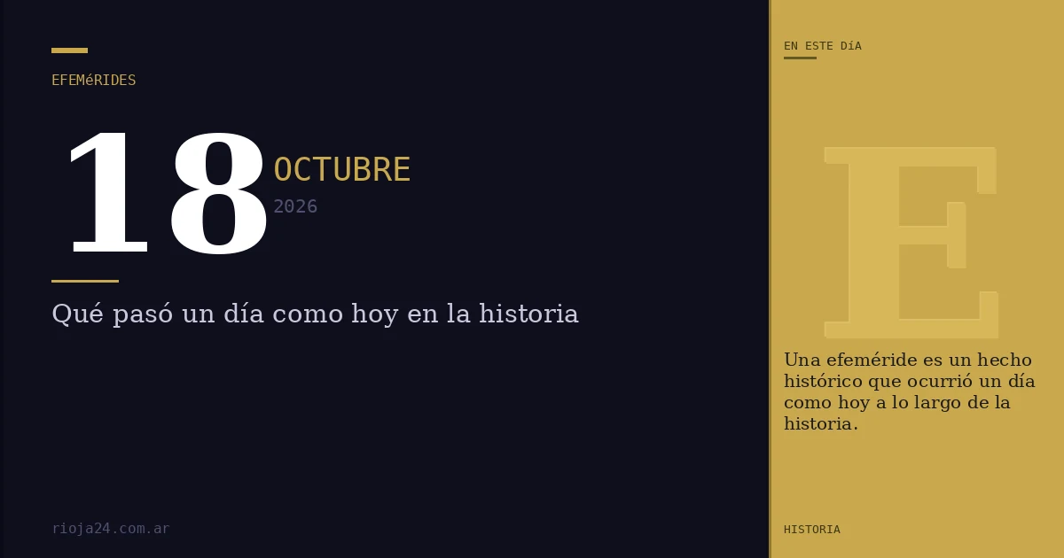 Efemérides del 18 de octubre de 2026: ¿Qué pasó un día como hoy?