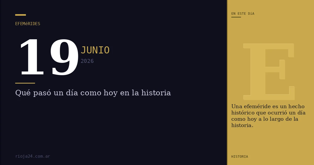 Efemérides del 19 de junio de 2026: ¿Qué pasó un día como hoy?