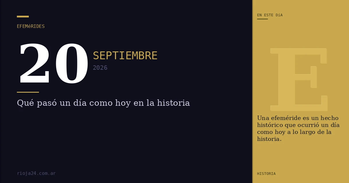 Efemérides del 20 de septiembre de 2026: ¿Qué pasó un día como hoy?