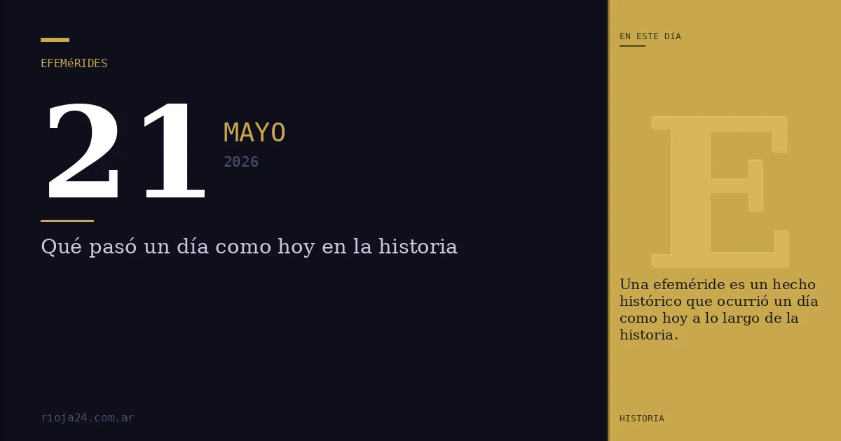 Efemérides del 21 de mayo de 2026: ¿Qué pasó un día como hoy?