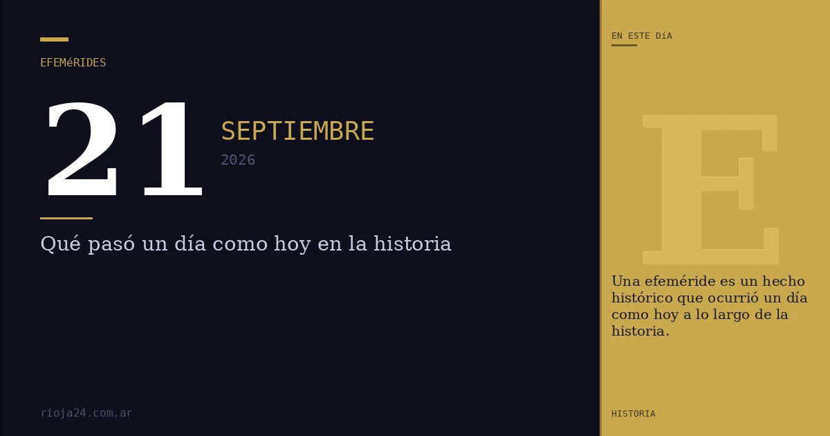 Efemérides del 21 de septiembre de 2026: ¿Qué pasó un día como hoy?