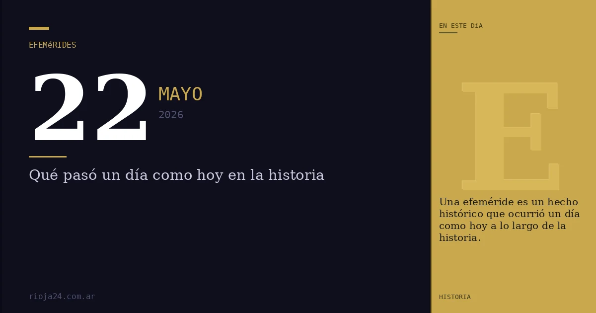 Efemérides del 22 de mayo de 2026: ¿Qué pasó un día como hoy?