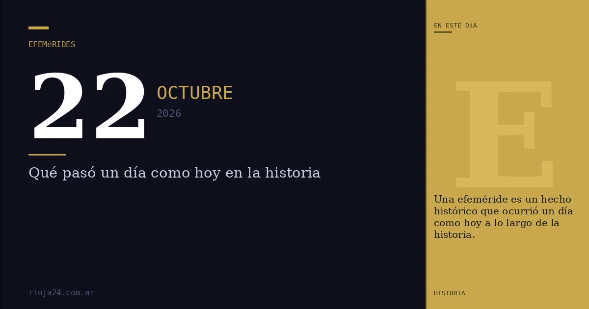 Efemérides del 22 de octubre de 2026: ¿Qué pasó un día como hoy?