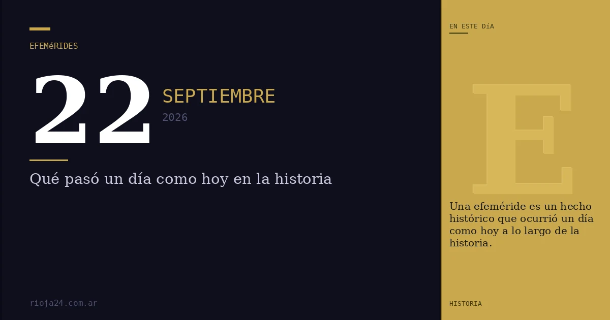 Efemérides del 22 de septiembre de 2026: ¿Qué pasó un día como hoy?