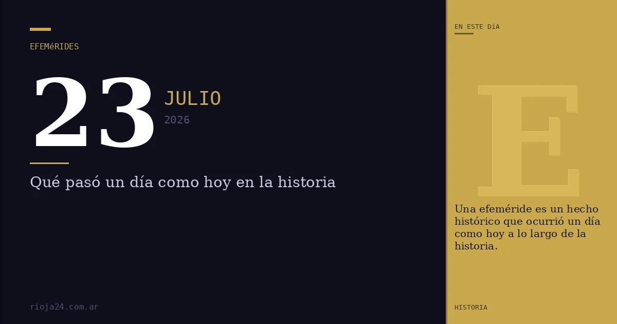 Efemérides del 23 de julio de 2026: ¿Qué pasó un día como hoy?