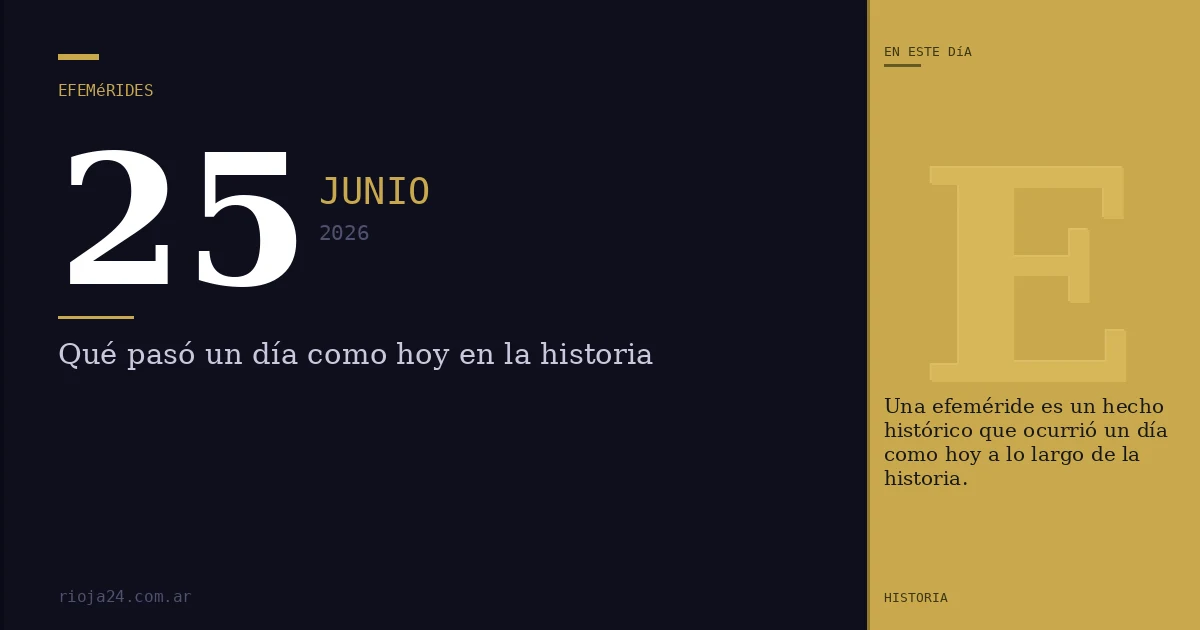 Efemérides del 25 de junio de 2026: ¿Qué pasó un día como hoy?