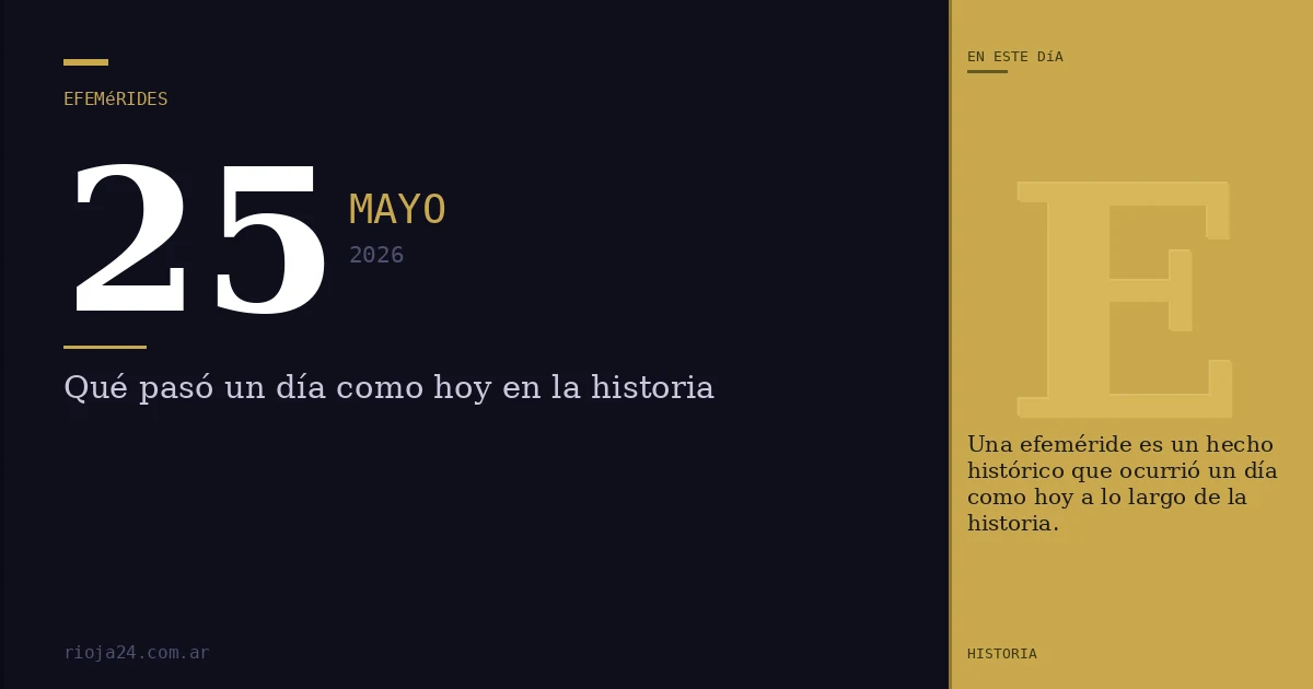 Efemérides del 25 de mayo de 2026: ¿Qué pasó un día como hoy?
