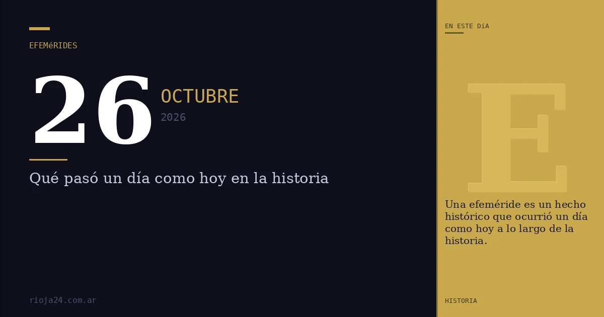 Efemérides del 26 de octubre de 2026: ¿Qué pasó un día como hoy?