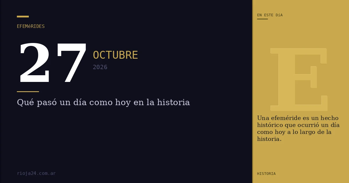 Efemérides del 27 de octubre de 2026: ¿Qué pasó un día como hoy?