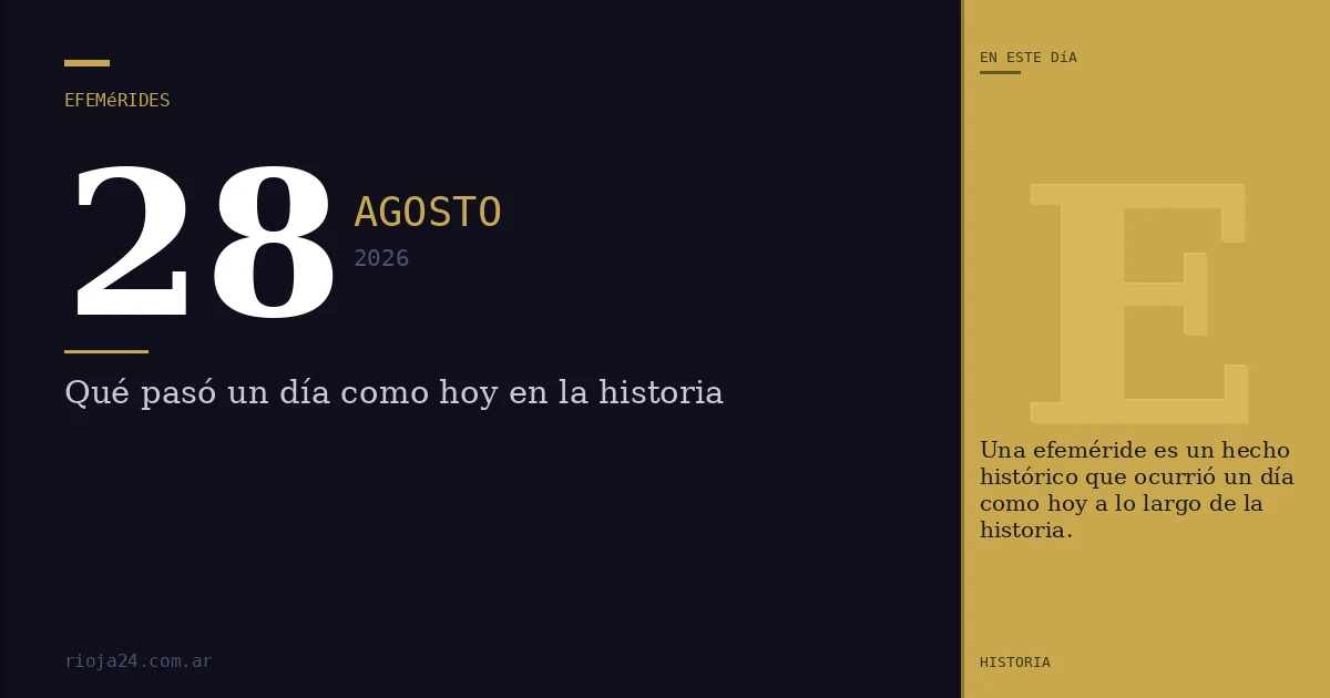 Efemérides del 28 de agosto de 2026: ¿Qué pasó un día como hoy?