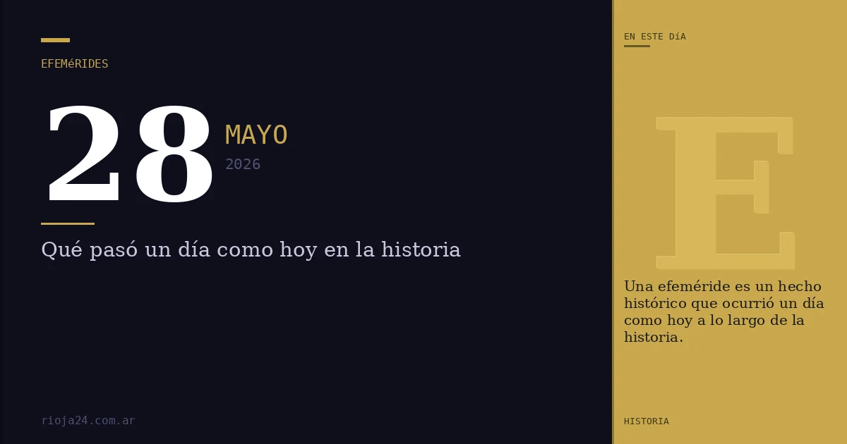 Efemérides del 28 de mayo de 2026: ¿Qué pasó un día como hoy?