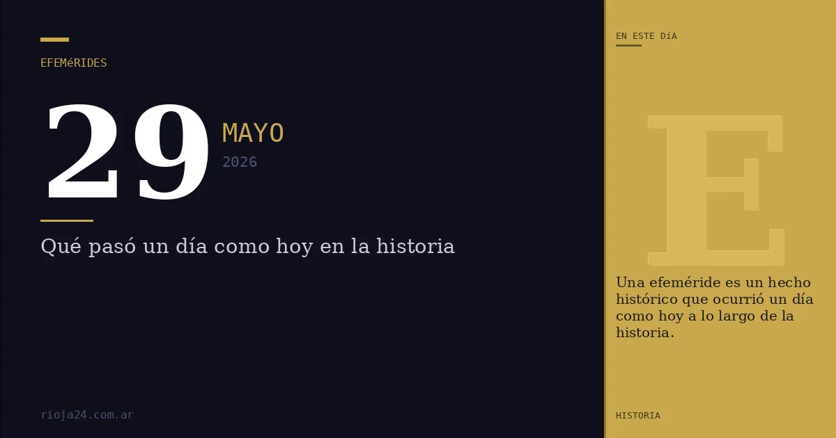 Efemérides del 29 de mayo de 2026: ¿Qué pasó un día como hoy?