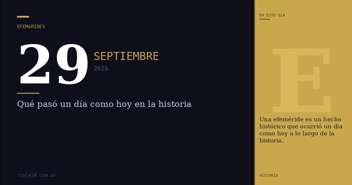 Efemérides del 29 de septiembre de 2026: ¿Qué pasó un día como hoy?