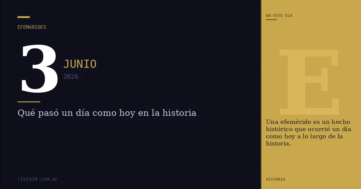 Efemérides del 3 de junio de 2026: ¿Qué pasó un día como hoy?