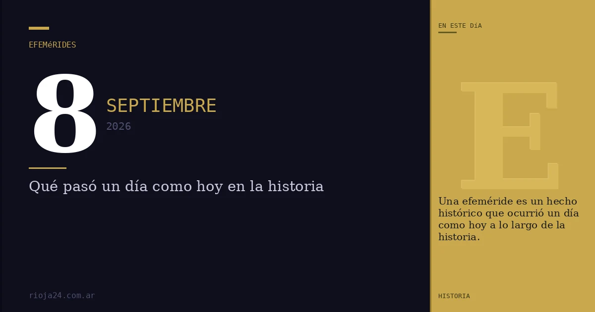 Efemérides del 8 de septiembre de 2026: ¿Qué pasó un día como hoy?
