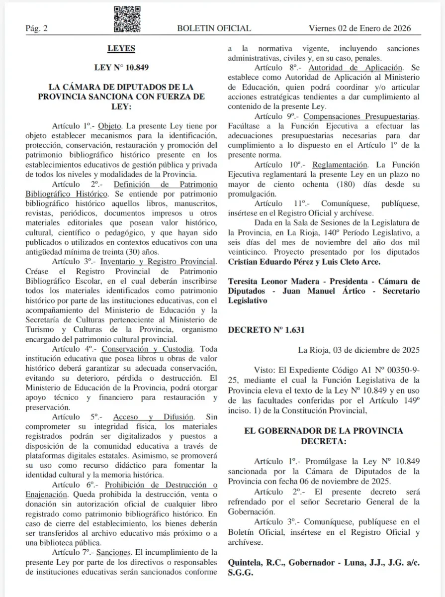 Ley en La Rioja garantiza la preservación de libros escolares históricos y prohíbe su venta.