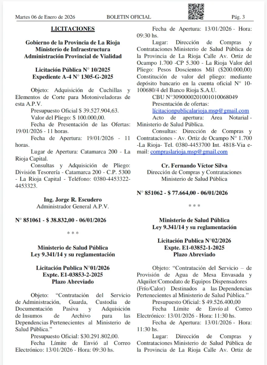 Licitaciones por $120 millones para mejorar el abastecimiento de agua en La Rioja